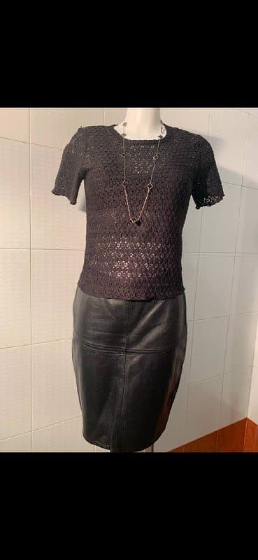 Юбки экокожа, бархатная юбка 1