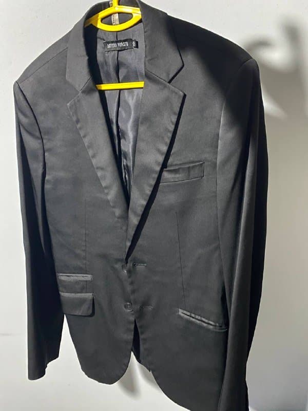 Пиджак мужской синий, черный, пальто серое, перчатки, галстуки 5