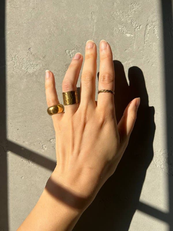 Латунные кольца узкое, широкое, пухлое набор