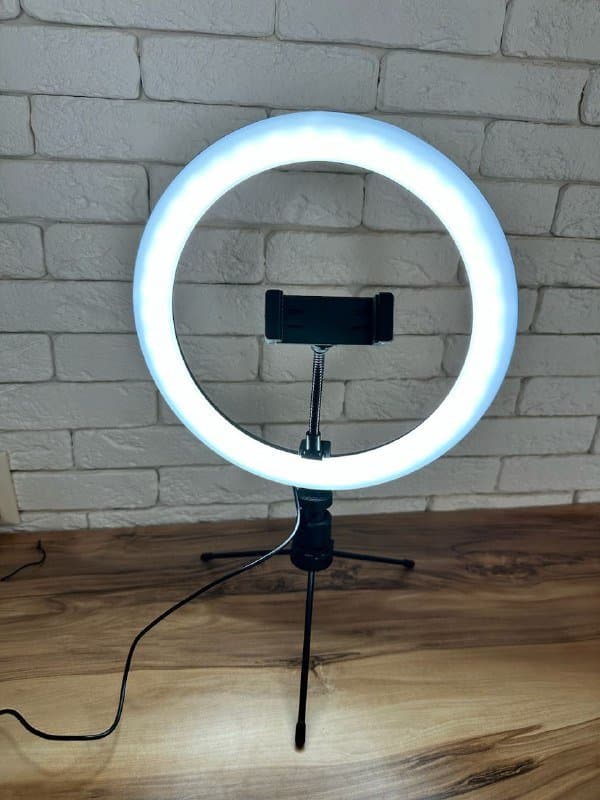 Кольцевая лампа 26см с мини-штативом и креплением для телефона 5