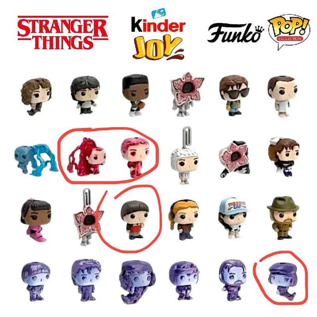 Фигурки повторки из киндера Stranger Things