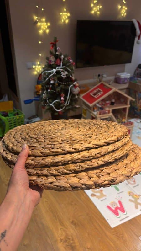 Подставки под тарелки из натуральной соломы, 4 штуки