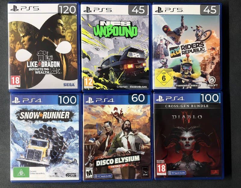 Игры для PS4 и PS5 NFS unbound, Disco Elysium, Yakuza, Diablo 4, Snowrunner, Riders Republic