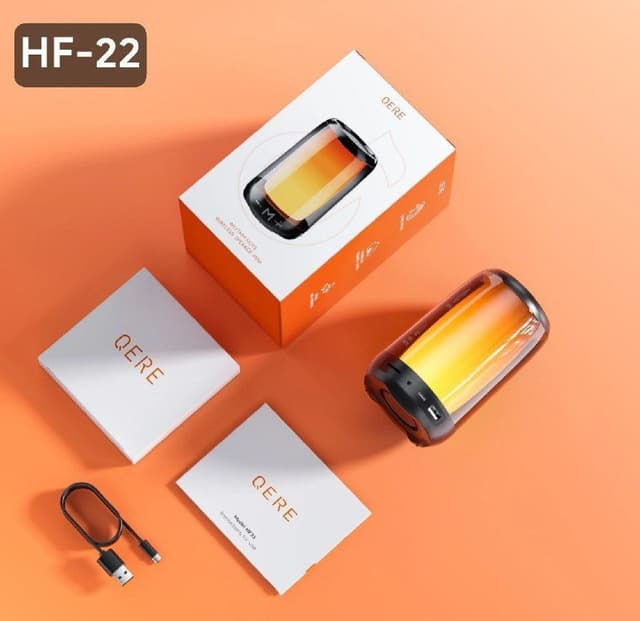 Наушники QERE E28 BLACK, E20 TWS BLACK/WHITE, E38 WIRELESS BLACK/WHITE, Колонка HF-22