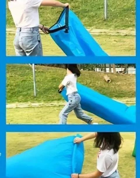 Надувной диван, лежак для пляжа синий