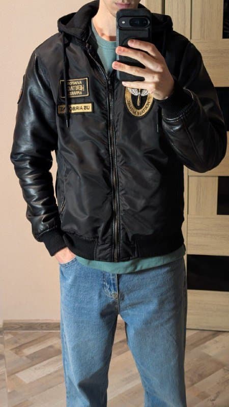Куртка кожзам мужская S