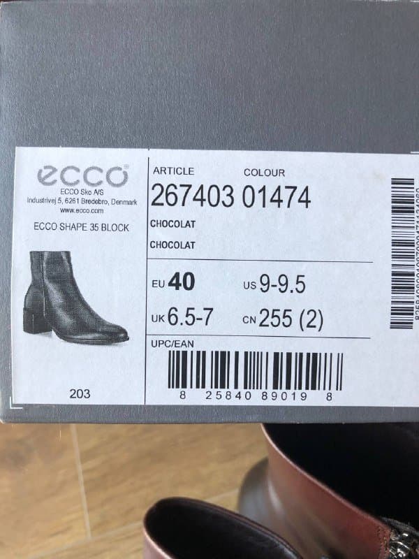 Кожаные ботинки Ecco 40 р. 4