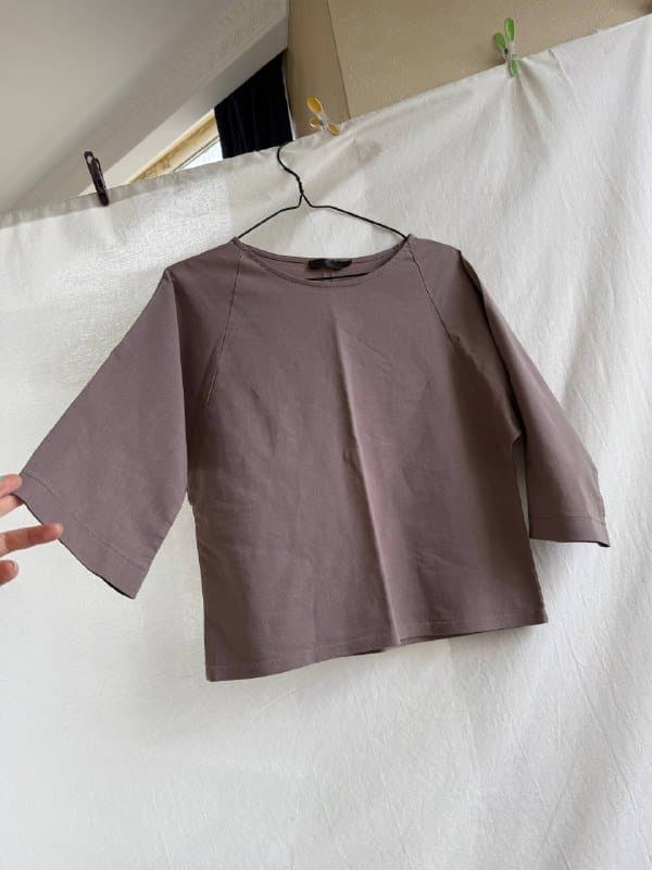 Полосатая хлопковая и светло-бордовая стрейчевая кофта 2 шт S-M