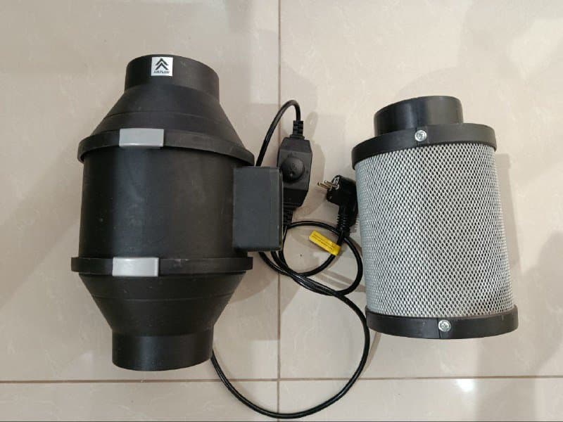 Канальный вентилятор, угольный фильтр для гроу бокса