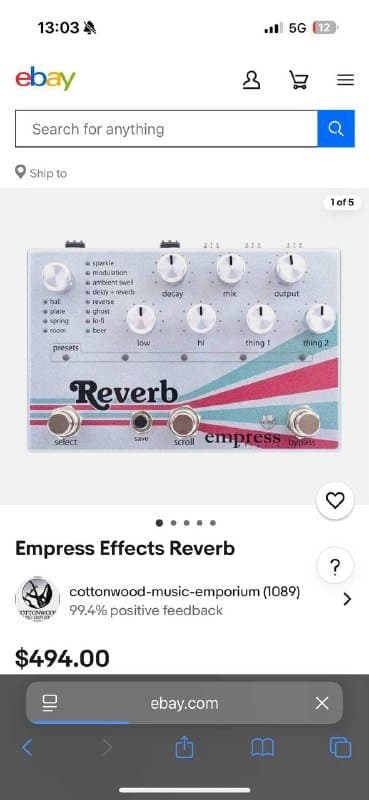 Музыкальные эффекты Ibanez, Empress Reverb 2