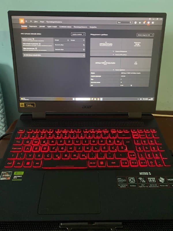 Ноутбук Acer Nitro 5 Ryzen 7 6800H RTX3050 16GB