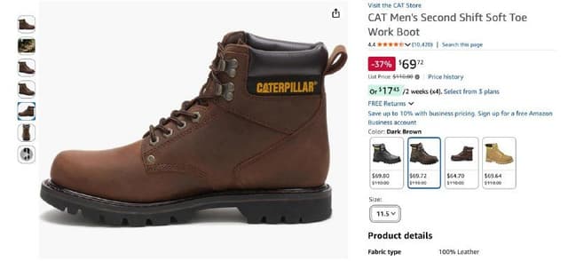 Новые ботинки Caterpillar мужские