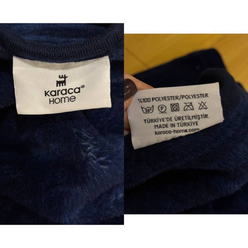 Постельное белье с кружевом и махровый плед темно-синий 5