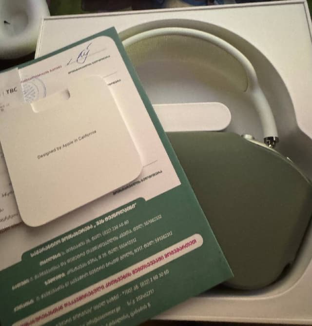 AirPods Max 1 зеленые наушники с коробкой и проводом