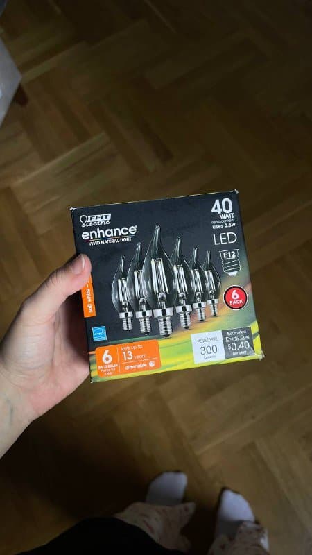 Лампочки E12 теплый свет, 6 штук