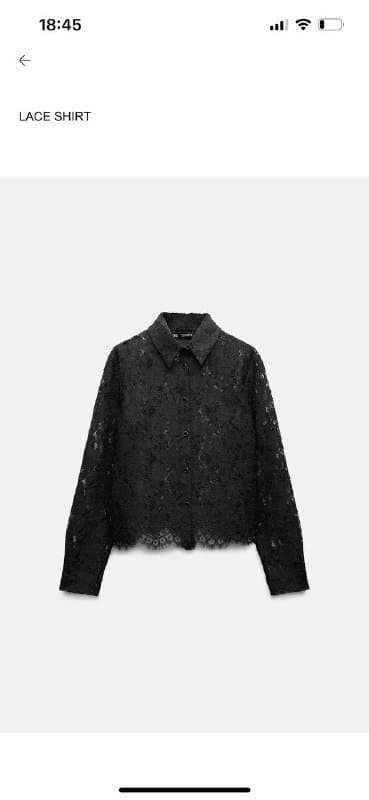 Чёрный кружевной топ блуза Zara размер M