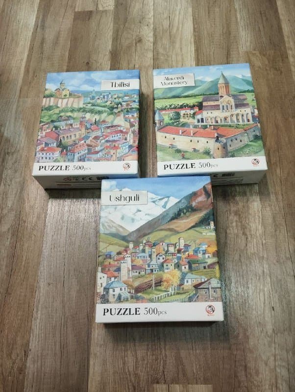 Пазлы, цветы, кусочки пазла карта Грузии