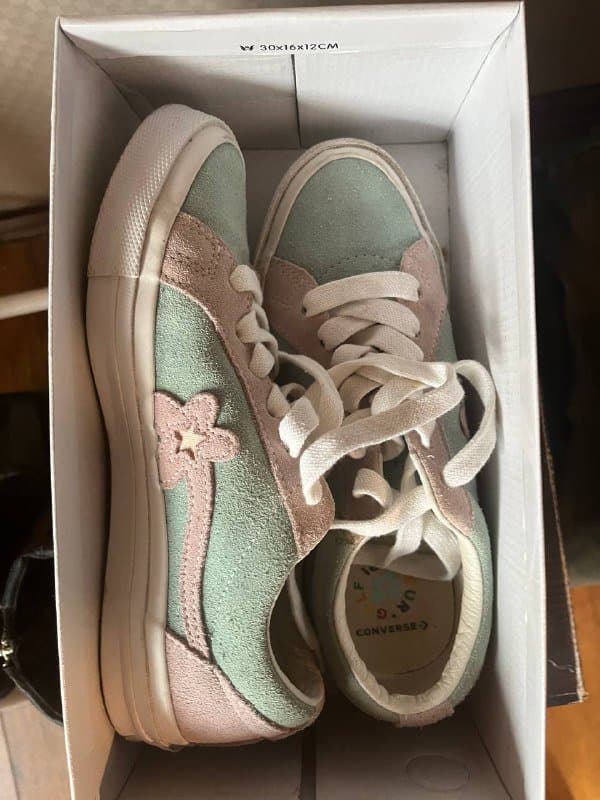Розово-голубые кеды Converse All Star x Golf La Fleur размер 37,5