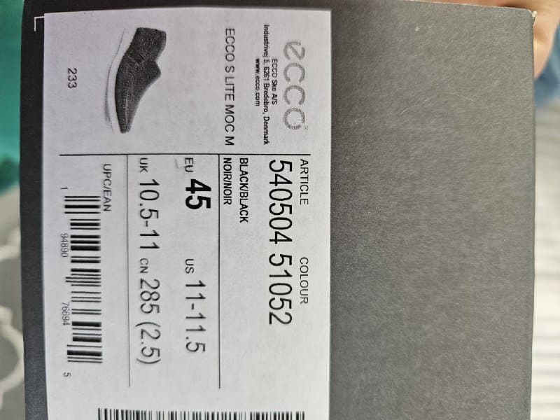 Мужские туфли ECCO 45 размер 5