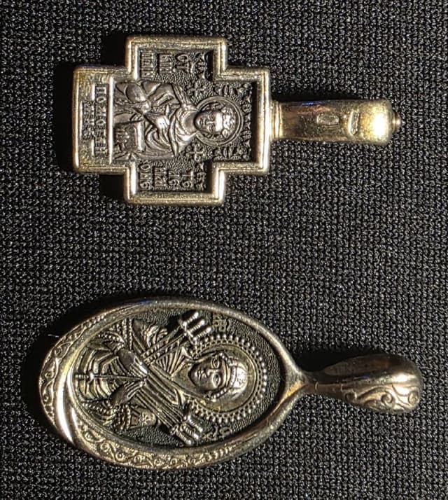 Крест и икона Акимова из серебра 925 пробы