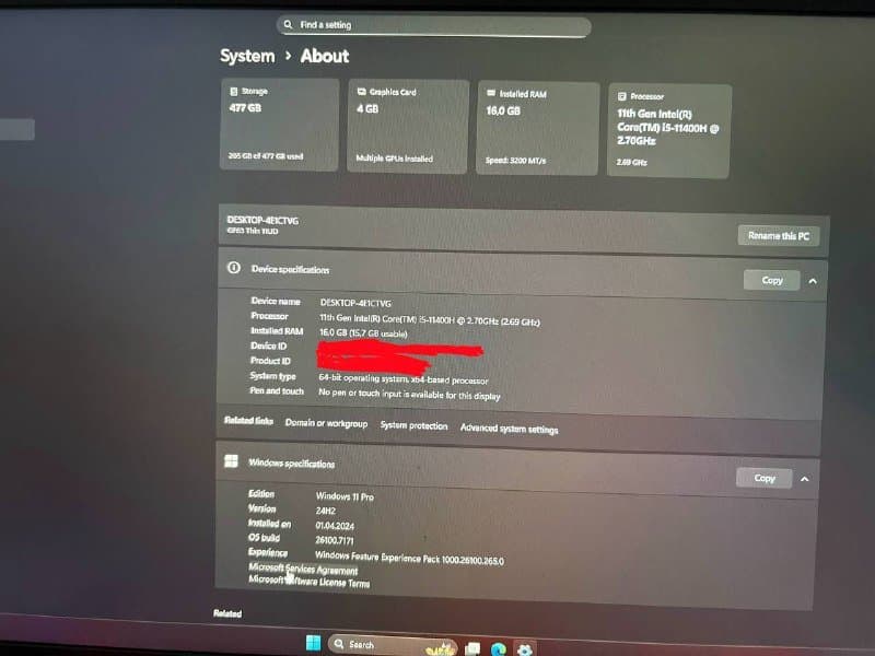 Игровой ноутбук MSI Intel i5 16GB RTX 3050 Ti 2
