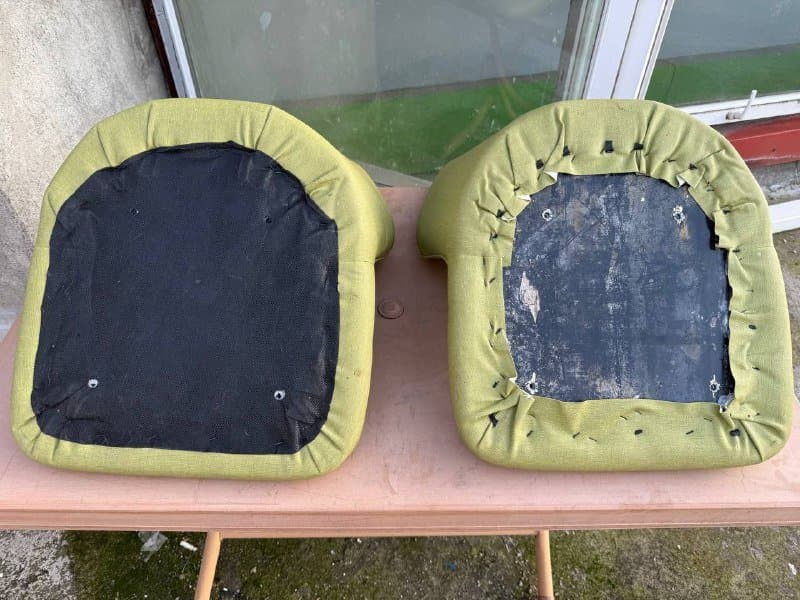 Два зелёных стула без ножек 4