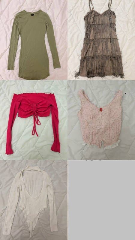 Пакет женской одежды, этажерка и набор для наращивания ресниц 1