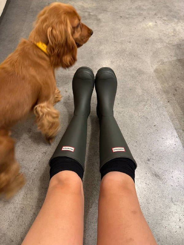 зеленые женские сапоги Hunter 39 размер