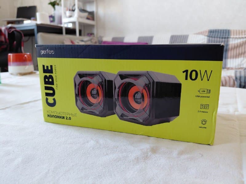 Компьютерные колонки 2.0 Perfeo Cube USB 2