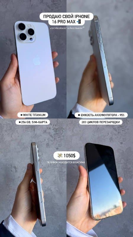 iPhone 16 Pro Max 256 ГБ white titanium
