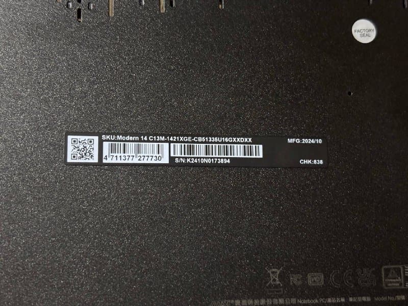 Ноутбук MSI Modern 14 C13M 16/512 6