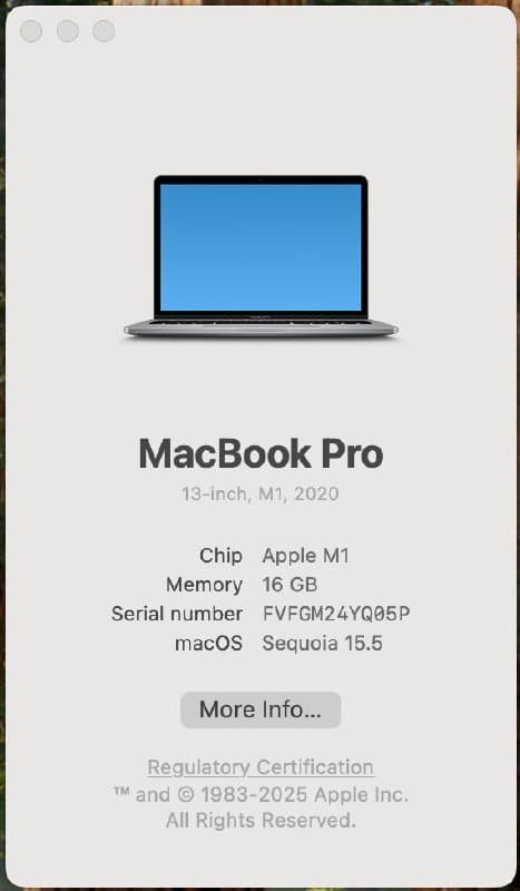 MacBook Pro 13" M1 16GB 500GB SSD 2
