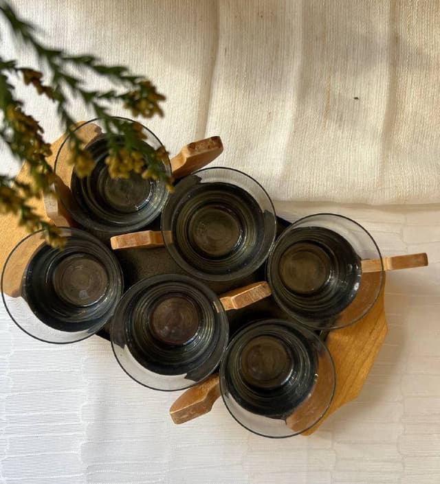 кофейный набор с подносом 6 чашек