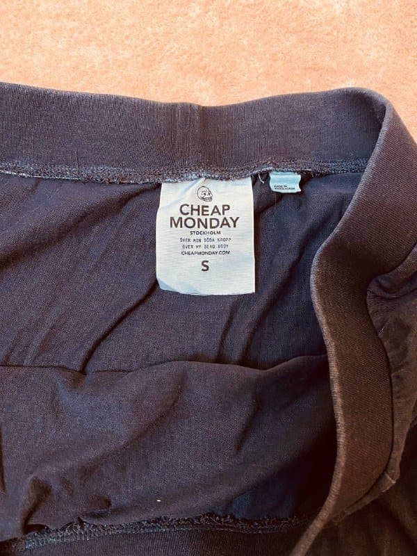 Дизайнерское платье Cheap Monday черное хлопок S M XS 3