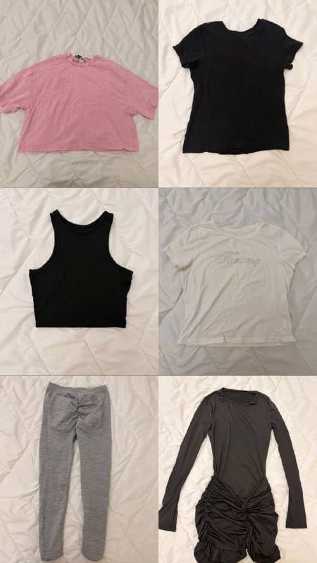 Пакет женской одежды, этажерка и набор для наращивания ресниц 3