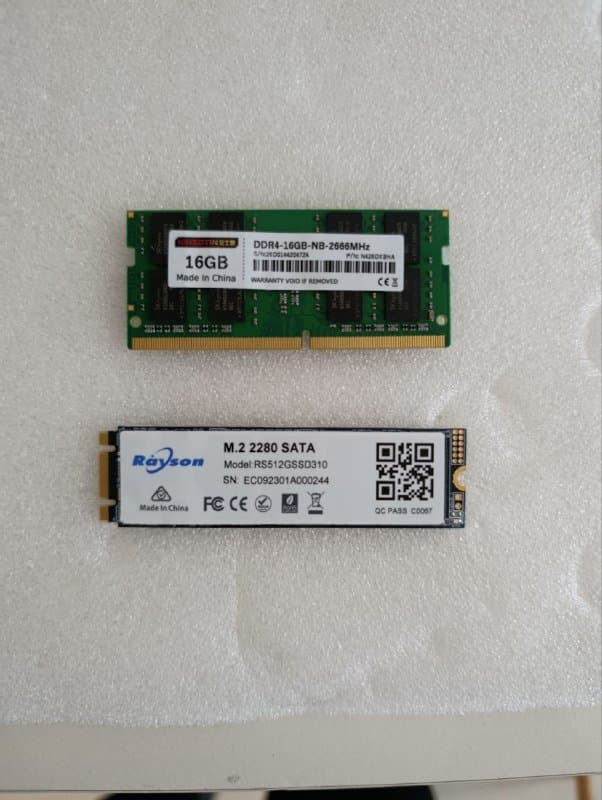 Оперативная память DDR4 16GB, NVMe M.2 SSD 512GB