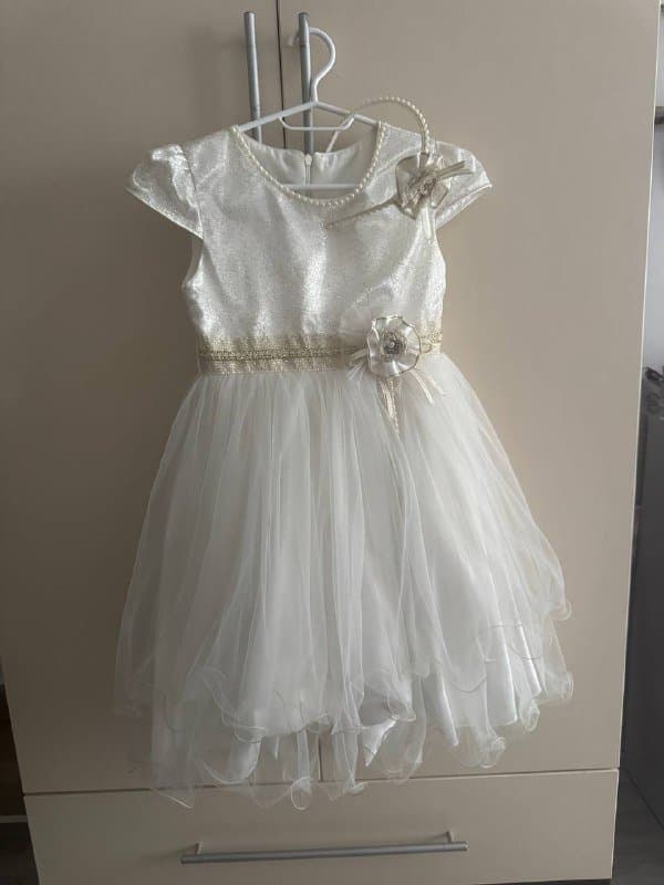 Праздничное платье для девочки 6-7 лет с ободком 1