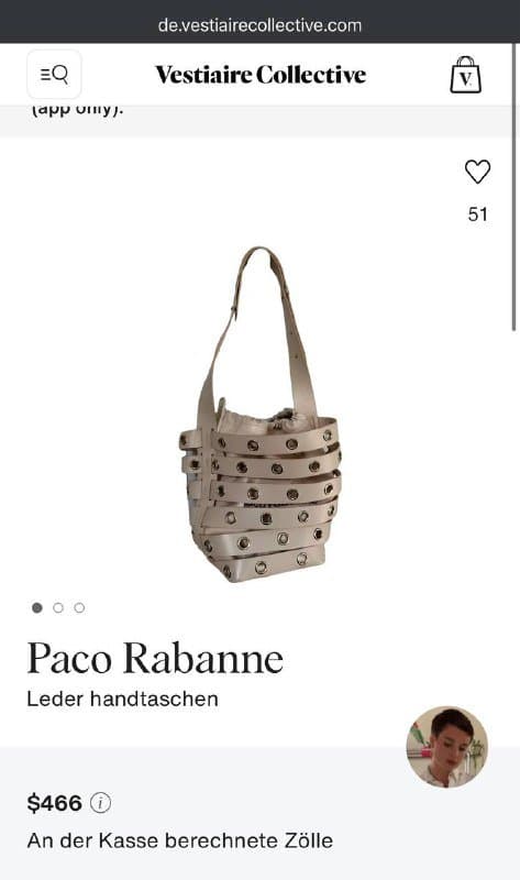 Кожаная сумка paco rabanne 3