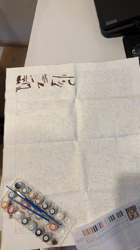 Картина по номерам с кистями и красками