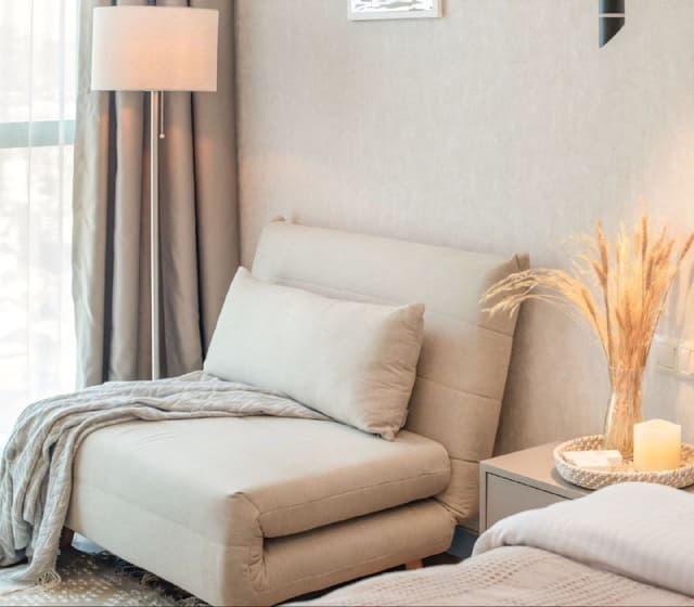 Кресло-кровать раскладное новое песочного цвета