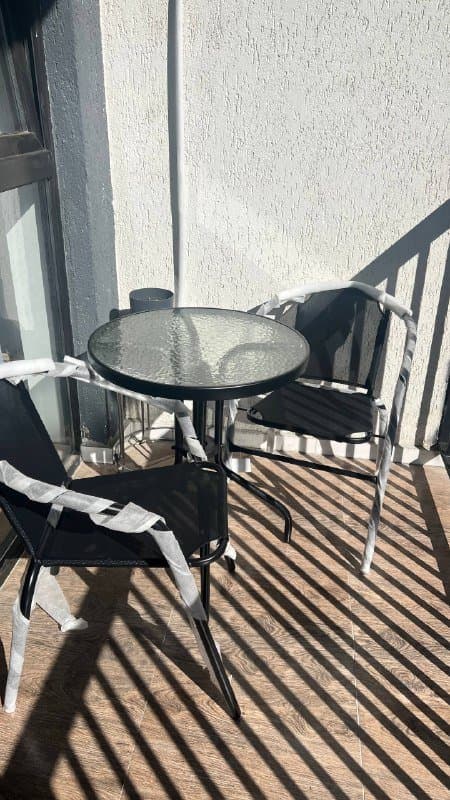 Набор для балкона с 2 стульями и столом черный 1
