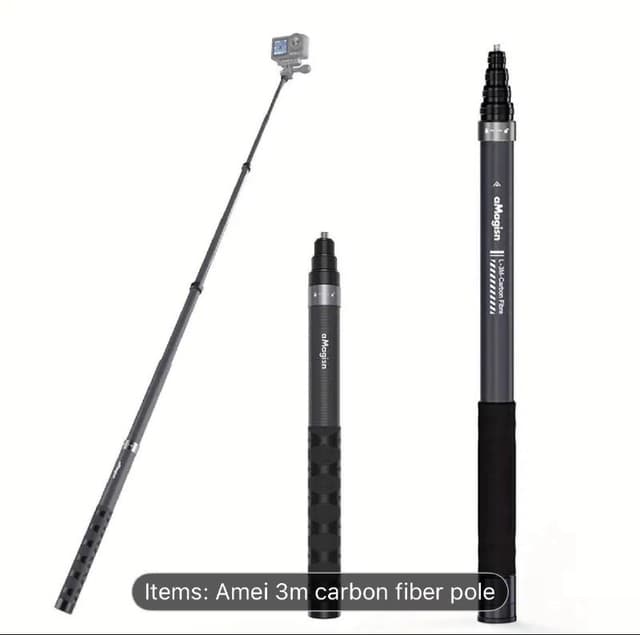 Carbon Fiber Invisible Selfie Stick for Gopro, DJI, Insta360