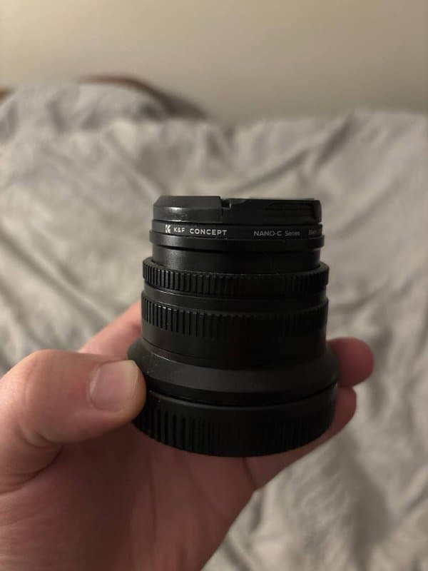 Мануальный объектив 7Artisans 35mm с фильтром K&F Concept