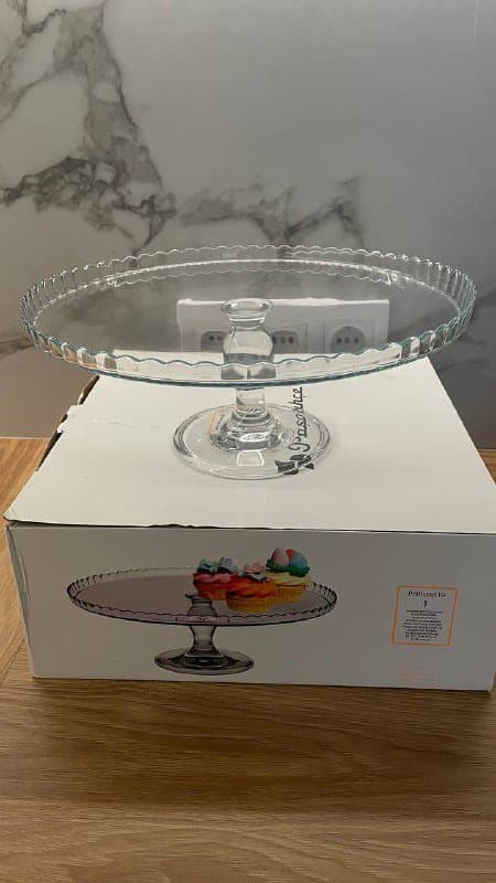 Стеклянная тортовница подставка под торт