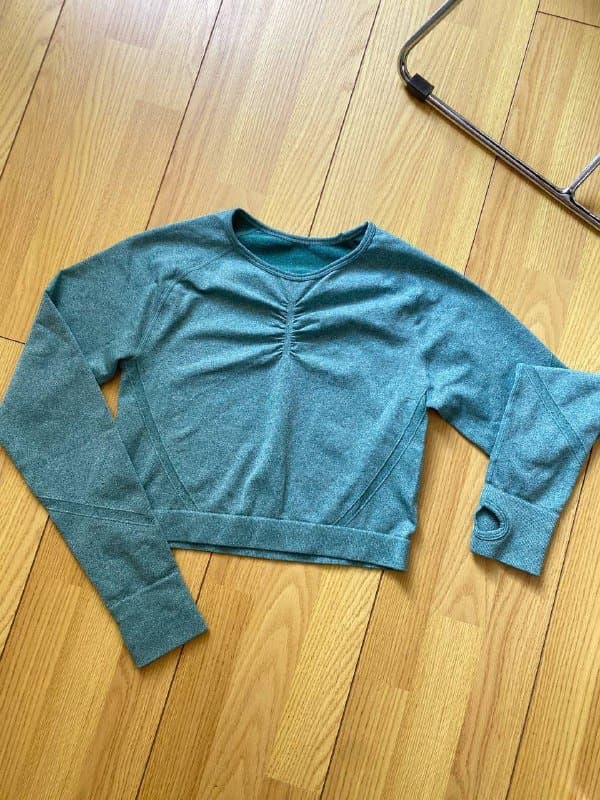 Женский спортивный лонгслив, топ, велосипедки с пуш-ап