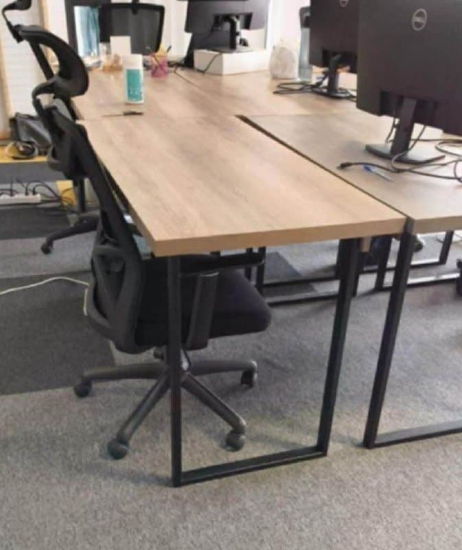 Стол 120x60 с толстой столешницей и железными ножками