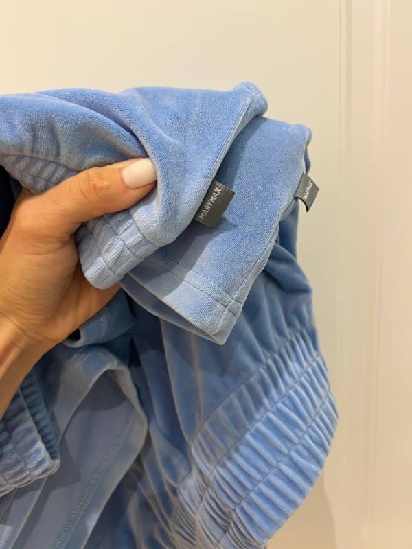 Голубой вельветовый костюм топ и шорты размер С