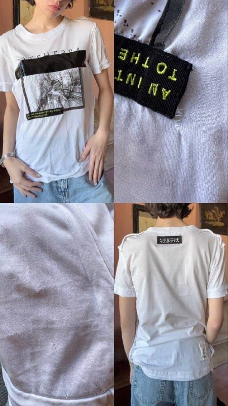 Белый худи, серый пиджак Zara, футболки Diesel, Superdry, Dickies, платья Allsaints 3