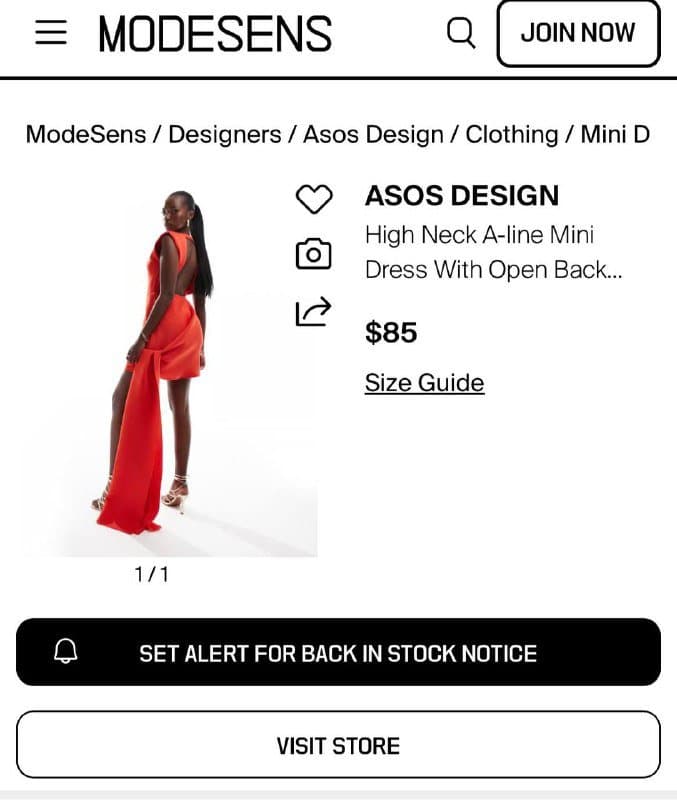 Красное мини-платье ASOS DESIGN S/M, с подкладом, со шлейфом 8