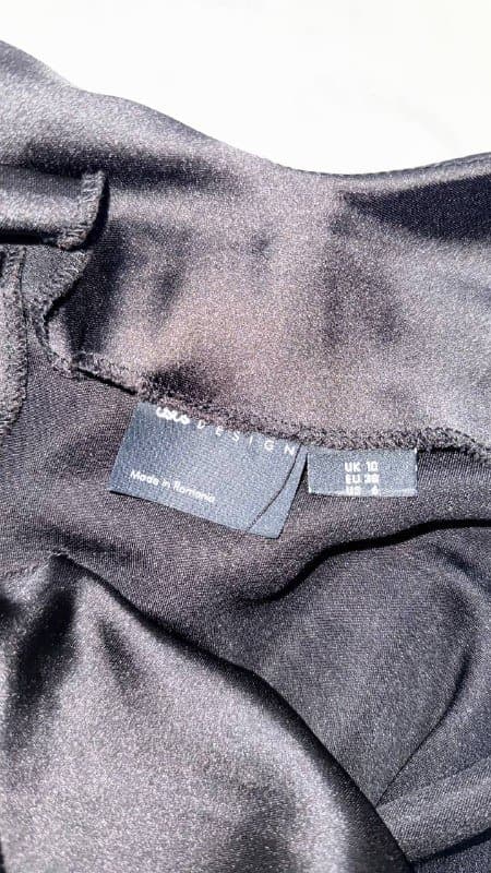 Атласное черное платье ASOS размер S 2